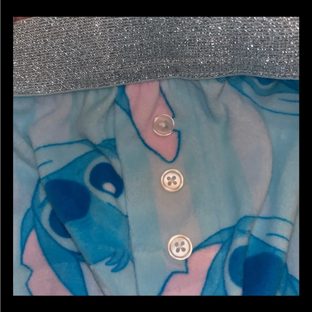 NWT New Women’s Disney Stitch Sleep Pants Soft Shimmer Blue Pink Sz Small - Picture 3 of 5